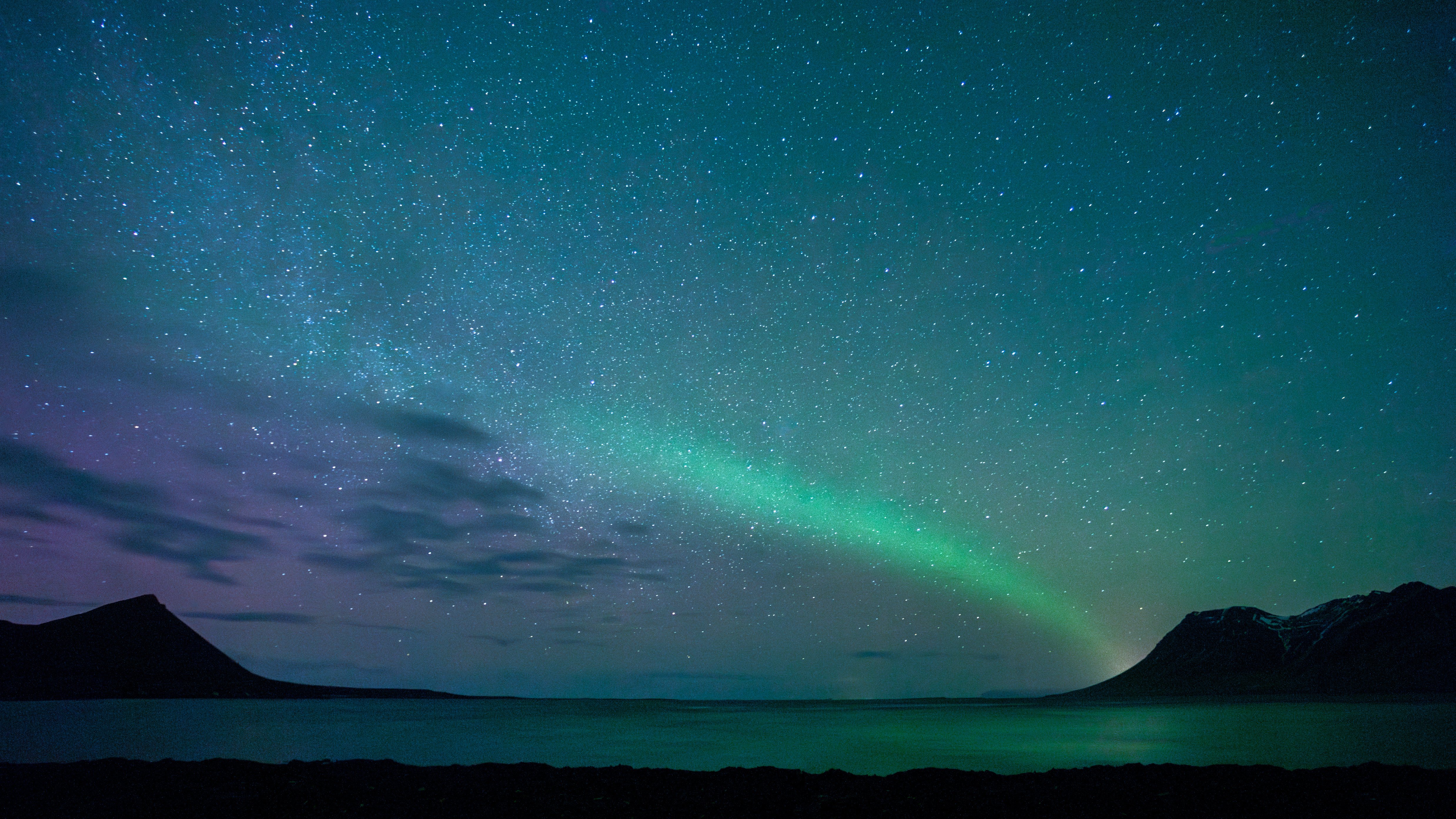 Northern Lights and Mountains