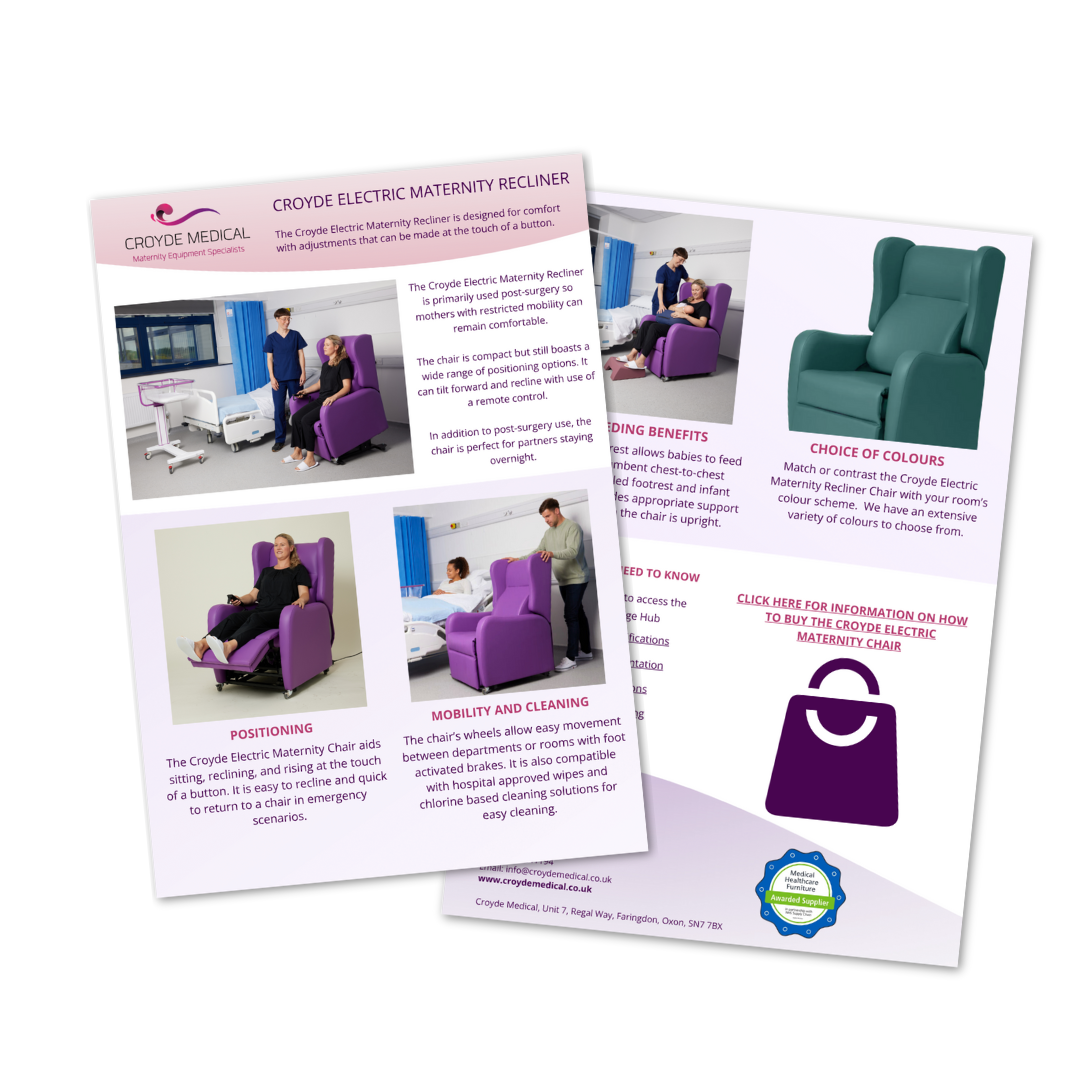 Croyde Electric Maternity Recliner One Pager Icon Croyde Electric Maternity Recliner One Pager Icon