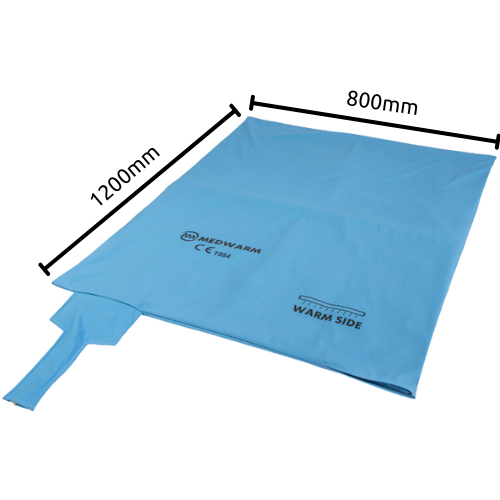 IM-120 B Medwarm blanket with 1200mm x 800mm dimensions listed.
