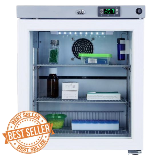 QED 30-litre CRT cabinet with glass door, medication inside and BEST SELLER badge