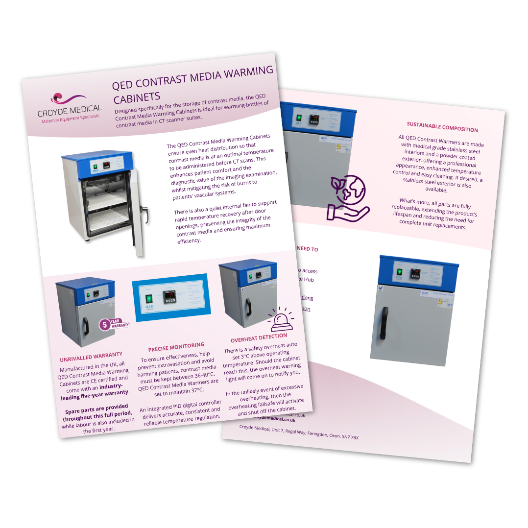 QED Contrast Media Warming Cabinets Flyer Icon