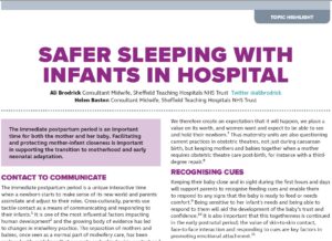 Safe sleeping with infants in hospital